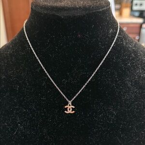 Upcycled, CHANEL Silver Necklace with Iconic Logo Pendant